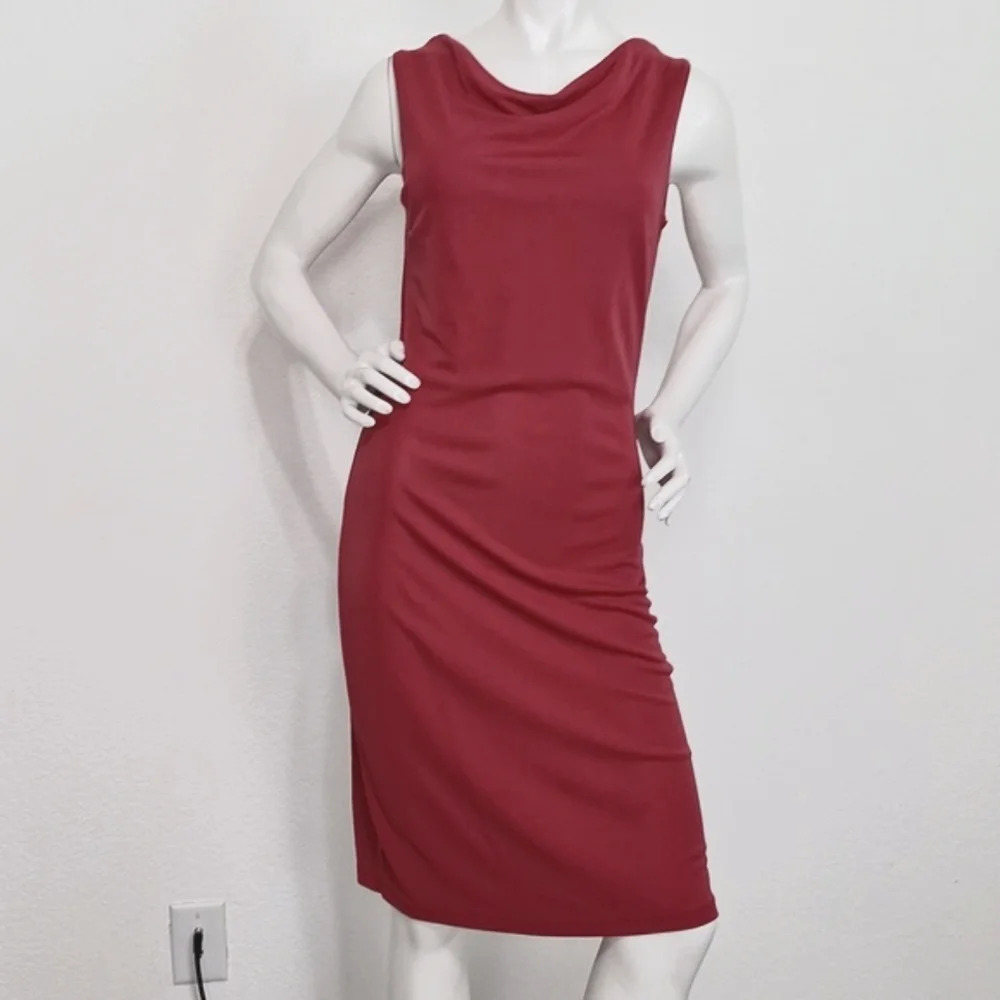 I.N.C International Concepts Modern Minimalist Cowl Neck Draped Cocktail Dress S